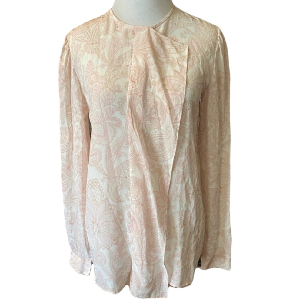 STELLA McCARTNEY Pink Silk Paisley Flap Blouse